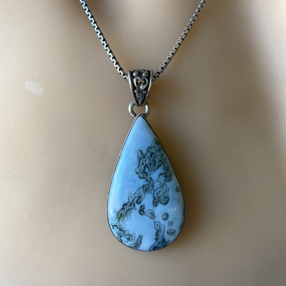 LOVELY LARIMAR PENDANT in Sterling Silver 925 - Picture 6 of 8